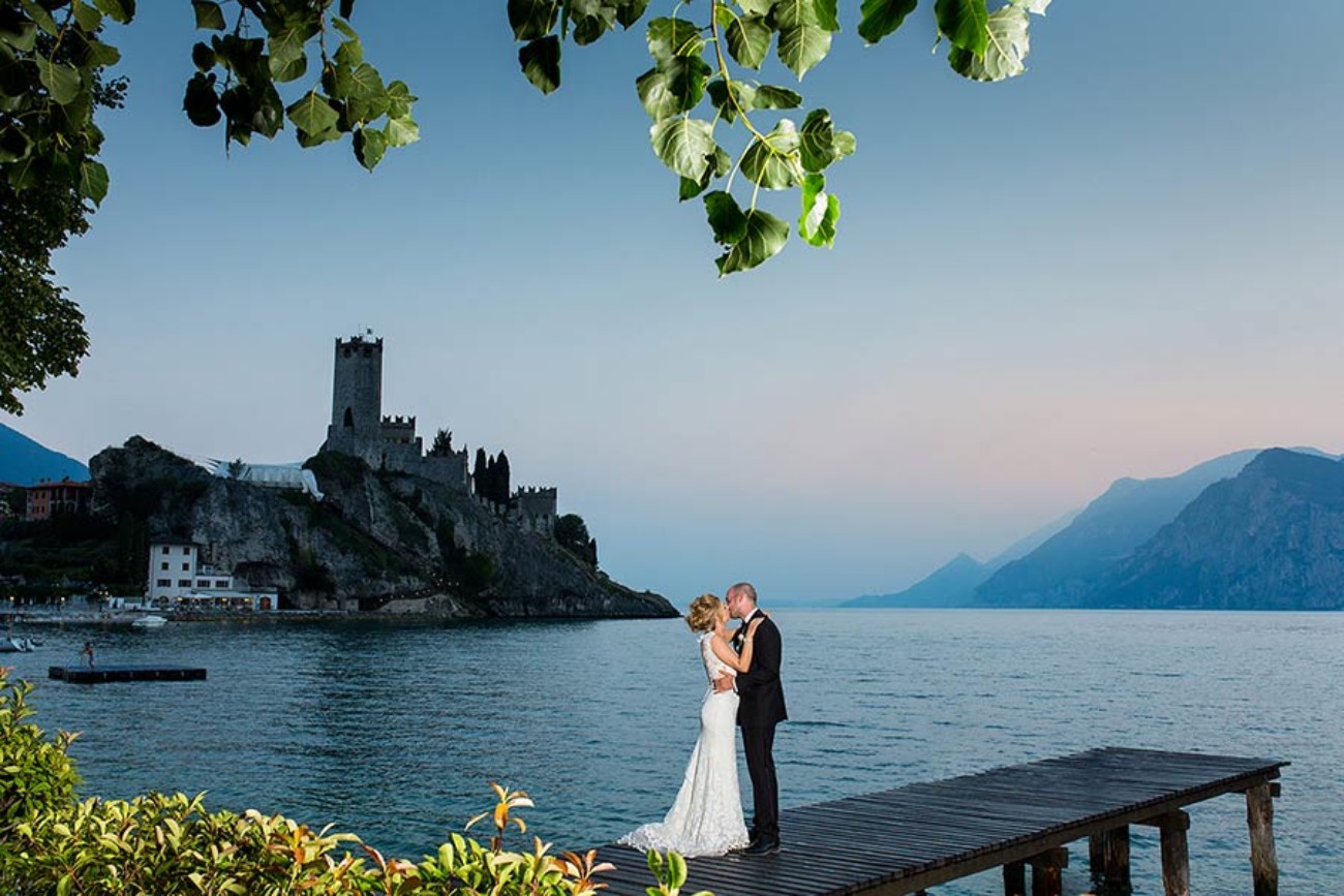 Malcesine Castle, destination wedding in Italy. Photo by Chris Thornton