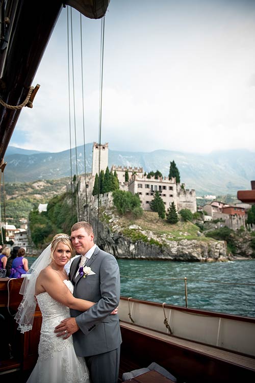 Nicola and Stephan's wedding at Malcesine Castle - photo Mauro Pozzer