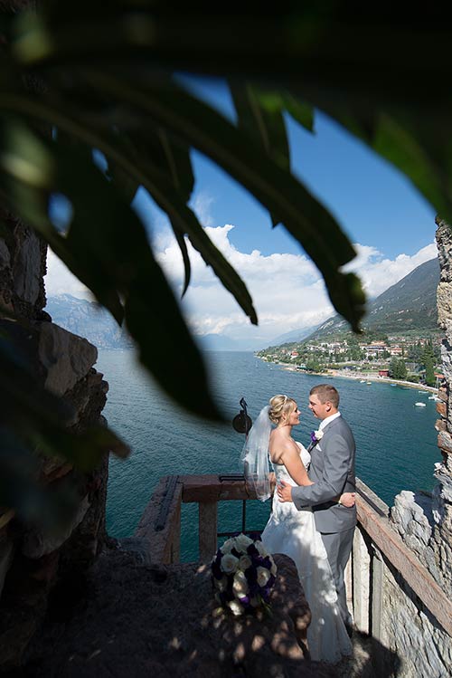 Stephan and Nicola's wedding at Malcesine Castle - photo Mauro Pozzer