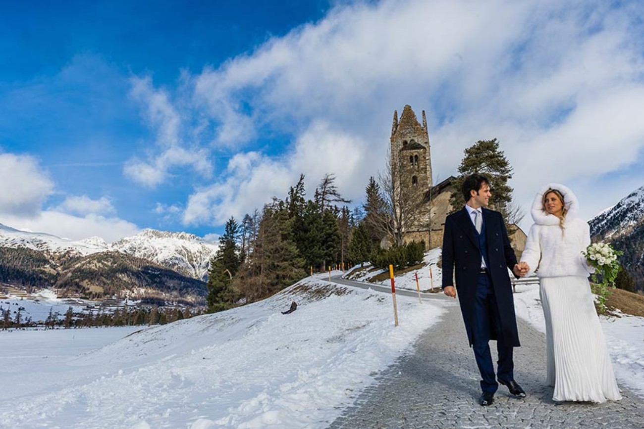 Snow wedding in Dolomites - photo Riccardo Bestetti