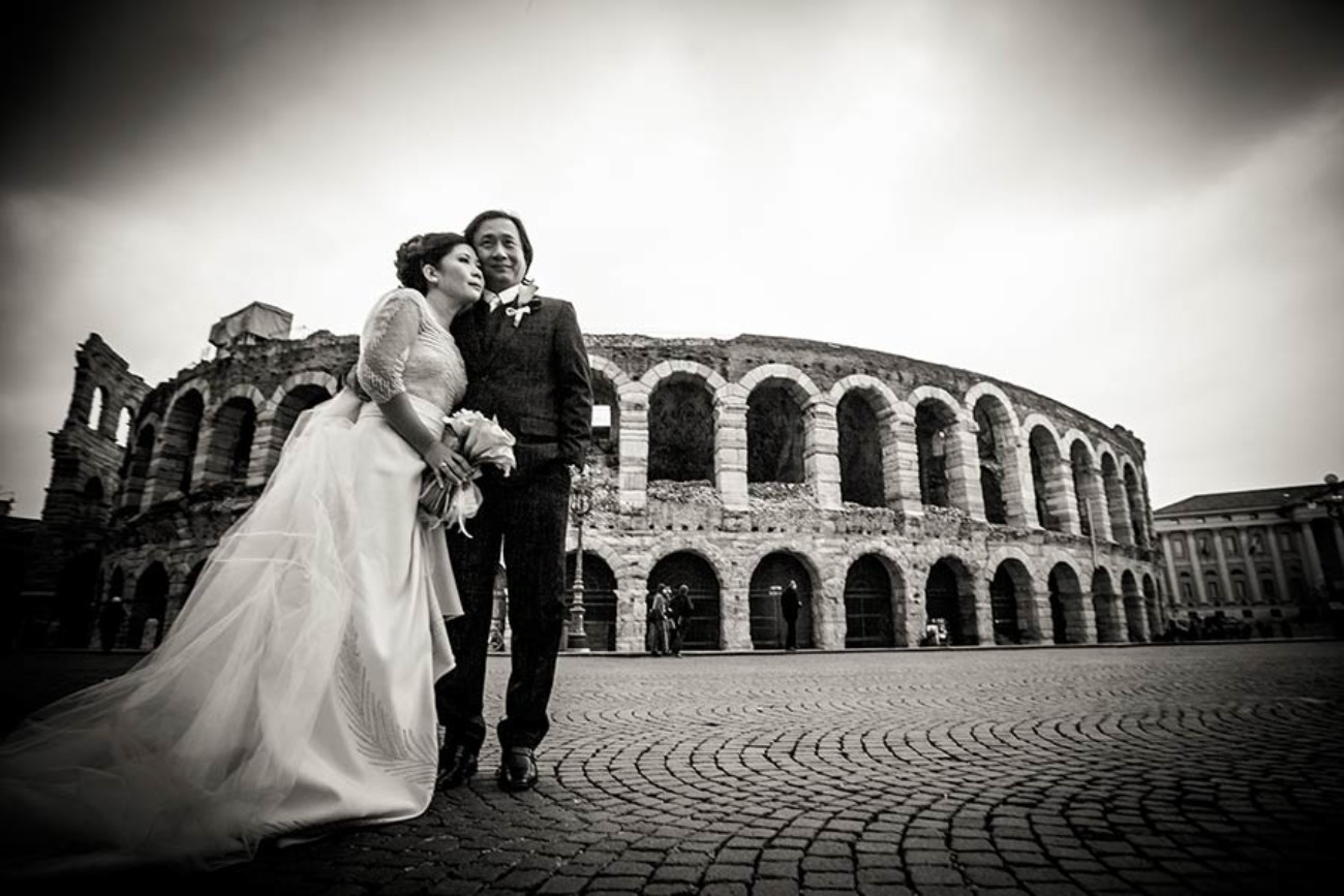 Beautiful Arena of Verona, destination wedding in Italy. Photo by Enrico Celotto
