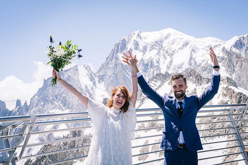 Wedding on top of Mont Blanc in Italy