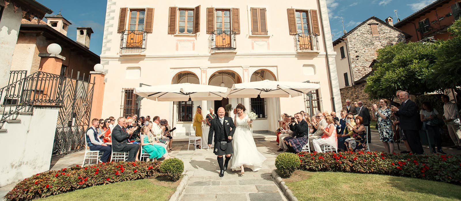 Civil wedding ceremony at Villa Bossi, lake Orta