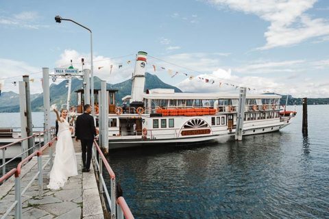 A Wedding Reception on a Vintage ferry boat on Lake Maggiore