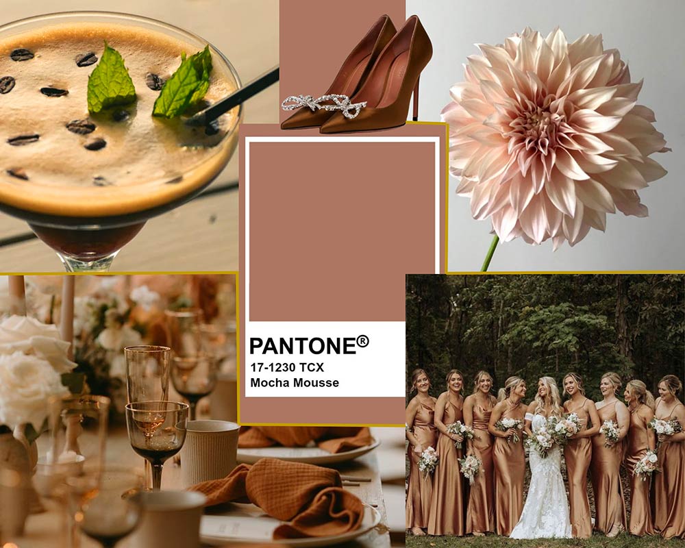 Wedding Color Trend 2025  The New Pantone Mocha Mousse