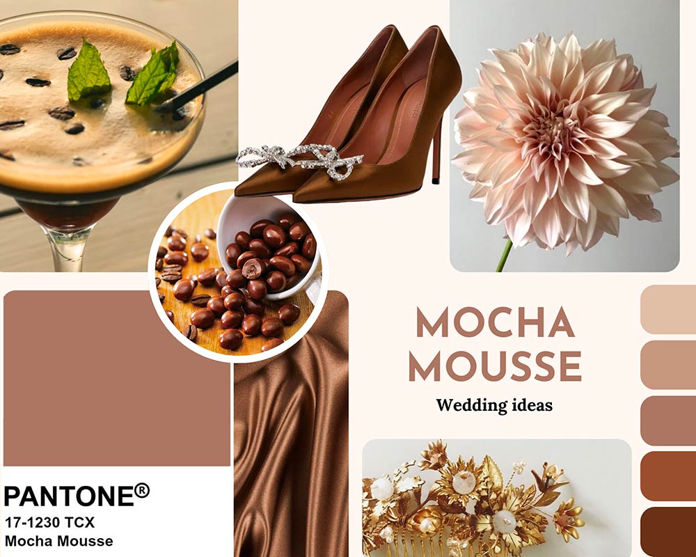 Wedding Color Trend 2025  The New Pantone Mocha Mousse